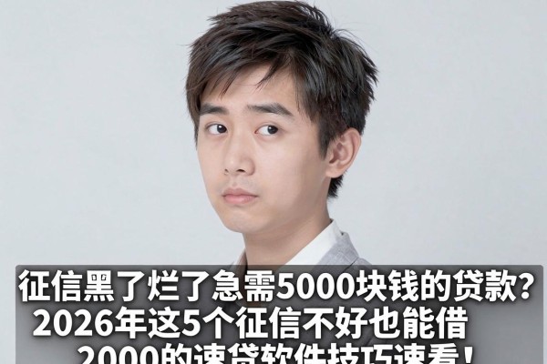 征信黑了烂了急需5000块钱的贷款?2026年这5个征信不好也能借2000的速贷软件技巧速看!