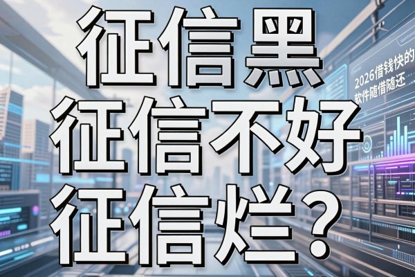 征信黑、征信不好、征信烂？2026借钱快的软件随借随还，这5个黑户贷款平台范围广到爆！