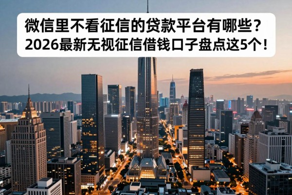 微信里不看征信的贷款平台都有哪些？2026最新无视征信借钱口子盘点这5个！