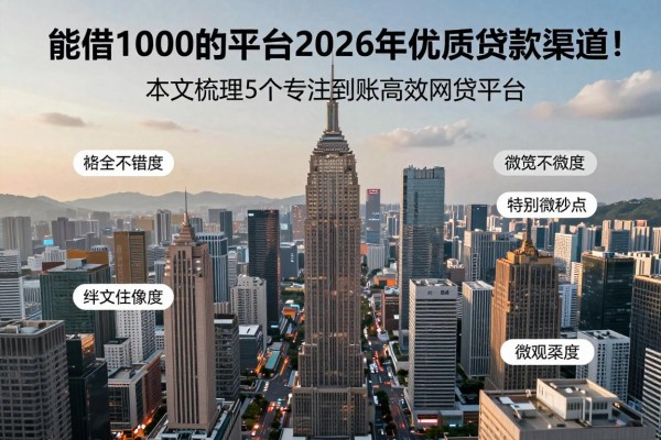 能借1000的平台2026年优质贷款渠道!本文梳理5个专注到账高效的网贷平台