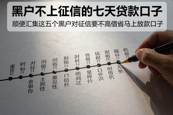 黑户不上征信的七天贷款口子，顺便汇集这五个黑户对征信要求不高借钱马上放款口子