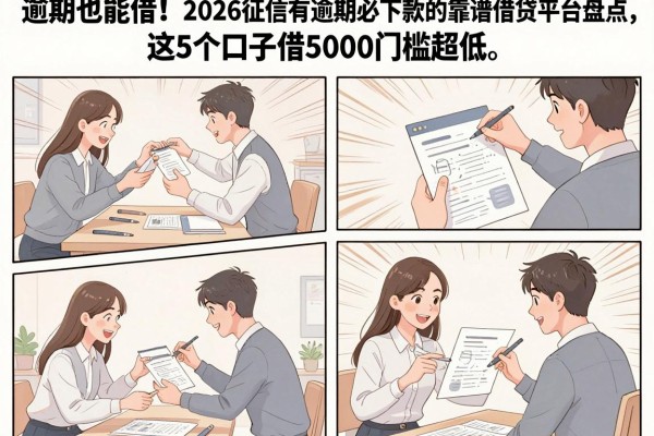 逾期也能借!2026征信有逾期必下款的靠谱借贷平台盘点,这5个口子借5000门槛超低