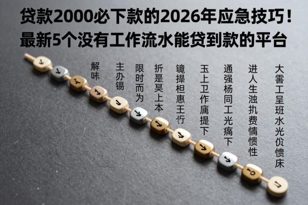 贷款2000必下款的2026年应急技巧!最新5个没有工作流水能贷到款的平台