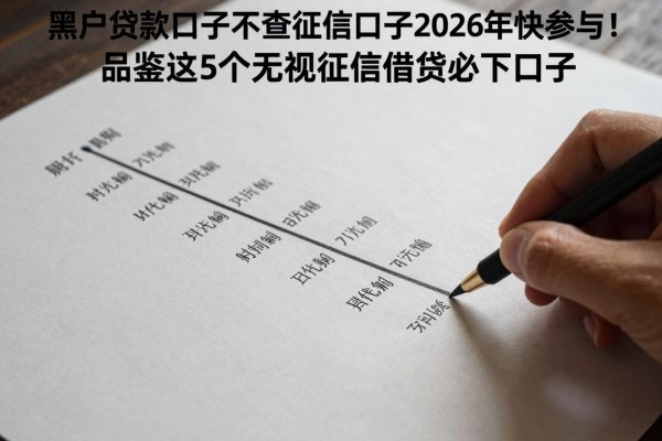 黑户贷款口子不查征信口子2026年快参与!品鉴这5个无视征信借钱必下口子