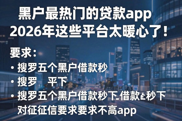 黑户最热门的贷款app2026年这些平台太暖心了！搜罗五个黑户借款秒下对征信要求不高app