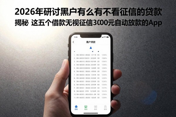2026年研讨黑户有么有不看征信的贷款,揭秘这五个借款无视征信3000元自动放款的app