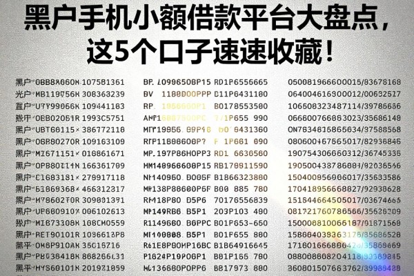 黑户手机小额借款平台大盘点，这5个口子速速收藏！