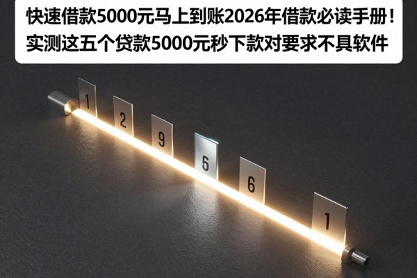 快速借款5000元马上到账2026年借款必读手册!实测这五个贷款5000元秒下款对要求不高软件