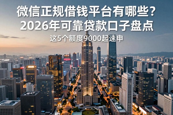 微信正规借钱平台有哪些？2026年可靠贷款口子盘点，这5个额度9000起速申