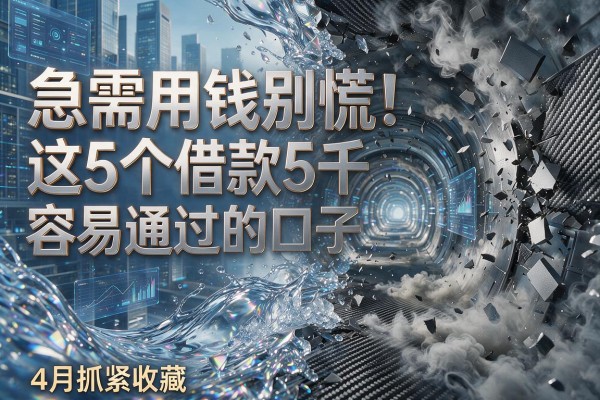 急需用钱别慌！这5个借款5千容易通过的口子，4月抓紧收藏
