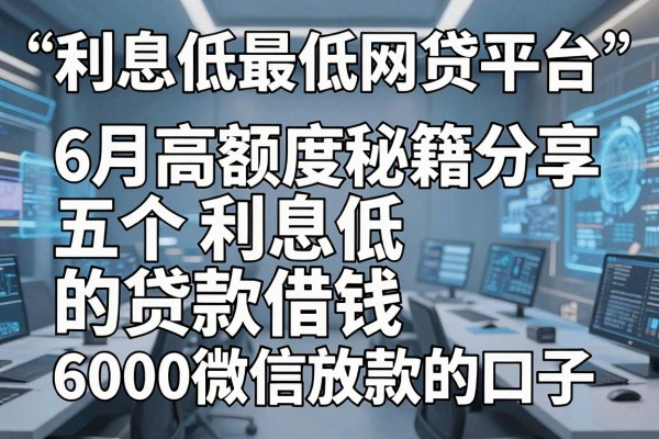 五款利息低最低网贷平台,6月高额度秘籍分享五个利息低的贷款借钱6000微信放款的口子