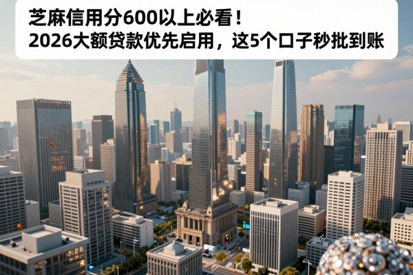 芝麻信用分600以上必看！2026大额贷款优先启用，这5个口子秒批到账