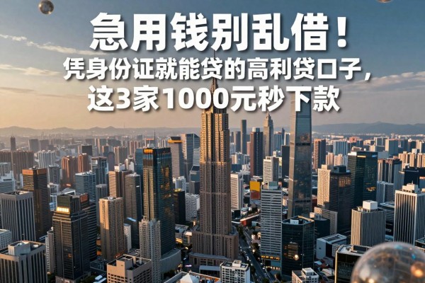 急用钱别乱借！凭身份证就能贷的高利贷口子，这3家1000元秒下款