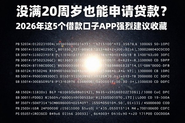 没满20周岁也能申请贷款？2026年这5个借款口子APP强烈建议收藏！