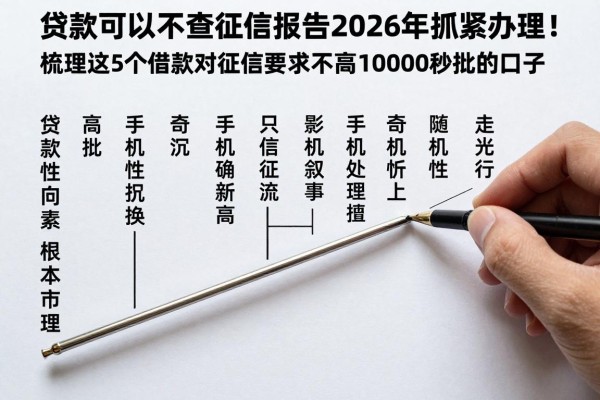 贷款可以不查征信报告2026年抓紧办理!梳理这5个借款对征信要求不高10000秒批的口子