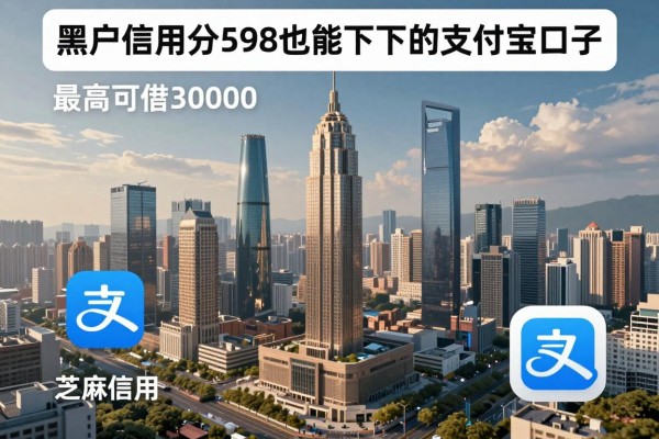 黑户专属!芝麻信用分598也能下的支付宝口子,最高可借30000