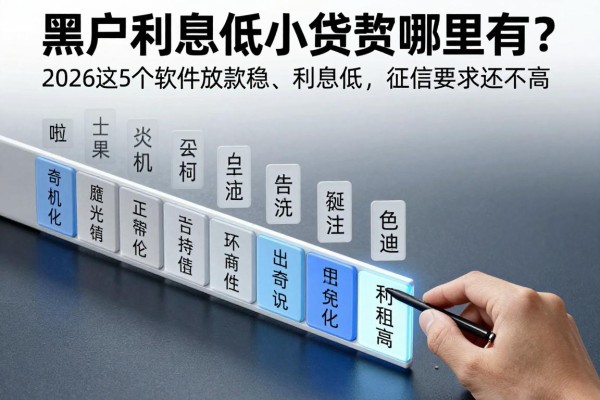 黑户利息低小额贷款哪里有？2026这5个软件放款稳、利息低，征信要求还不高