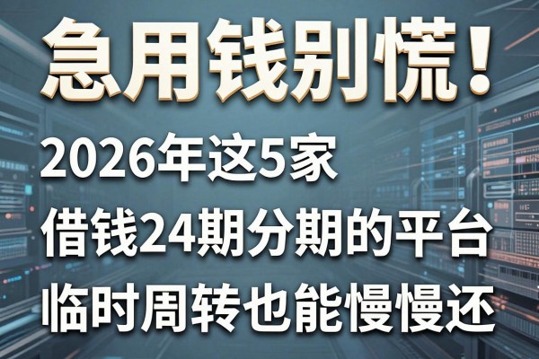急用钱别慌!2026年这5家借钱24期分期的平台,临时周转也能慢慢还