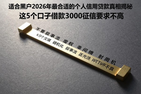 适合黑户2026年最合适的个人信用贷款真相揭秘,这5个口子借款3000征信要求不高