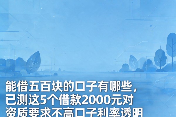 能借五百块的口子有哪些,已测这5个借款2000元对资质要求不高口子利率透明