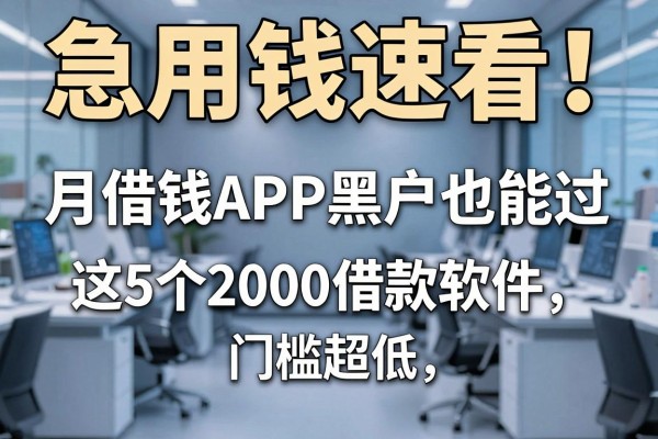 急用钱速看！月借钱APP黑户也能过，这5个2000借款软件门槛超低