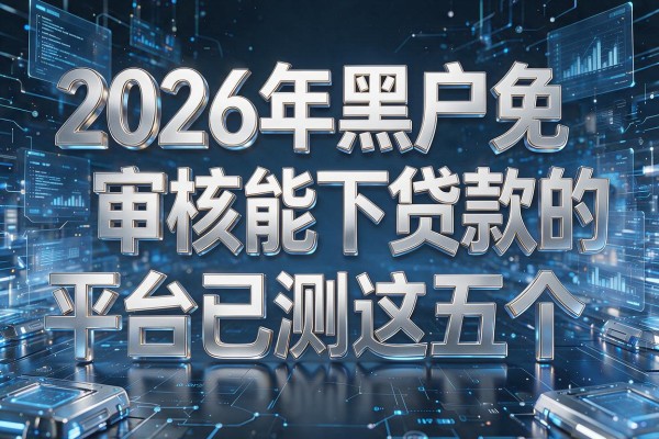 2026年黑户免审核能下贷款的平台已测这五个,本文为您深度过滤!