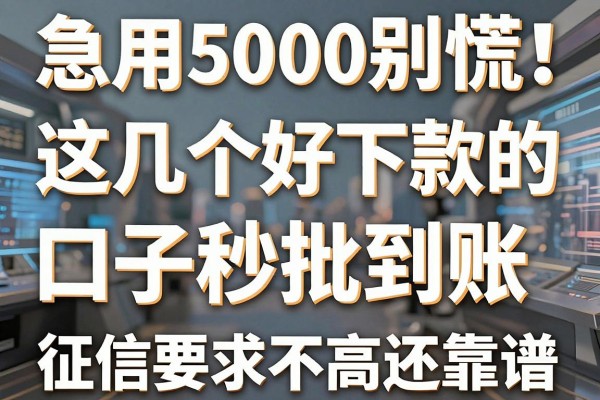 急用5000别慌！这几个好下款的口子秒批到账，征信要求不高还靠谱