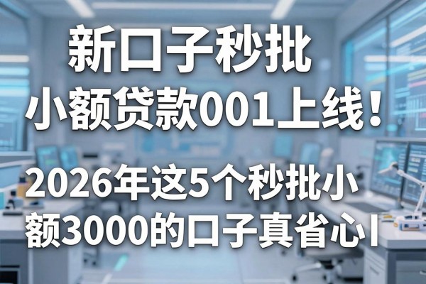 新口子秒批小额贷款001上线!2026年这5个秒批小额3000的口子真省心