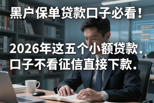 黑户保单贷款口子必看!2026年这五个小额贷款口子不看征信直接下款
