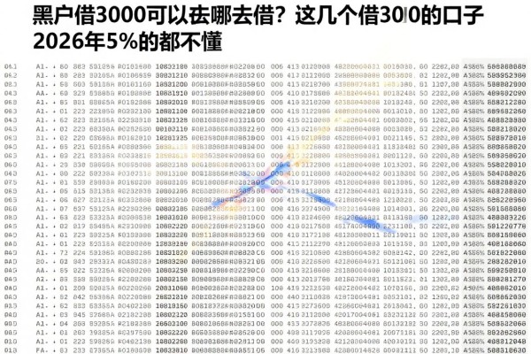 黑户借3000可以去哪里借?这几个给黑户借3000的口子,2026年85%的人都不懂