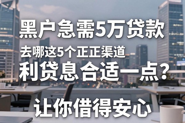 黑户急需5万贷款去哪贷利息合适一点?这5个正规渠道让你借得安心!