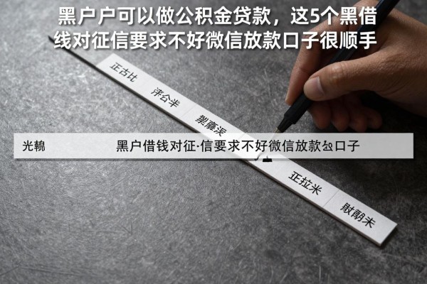 黑户可以做公积金贷款,这5个黑户借钱对征信要求不高微信放款口子很顺手