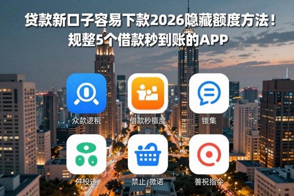 贷款新口子容易下款2026隐藏额度方法!规整5个借款秒到账的app