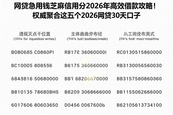 网贷急用钱芝麻信用分2026年高效借款攻略!权威聚合这五个2026网贷30天口子