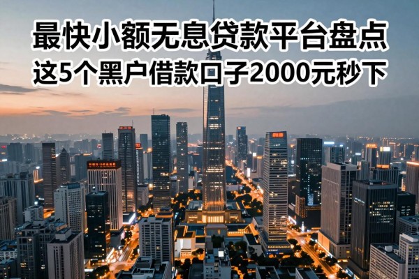 黑户专属!最快小额无息贷款平台盘点,这5个黑户借款口子2000元秒下