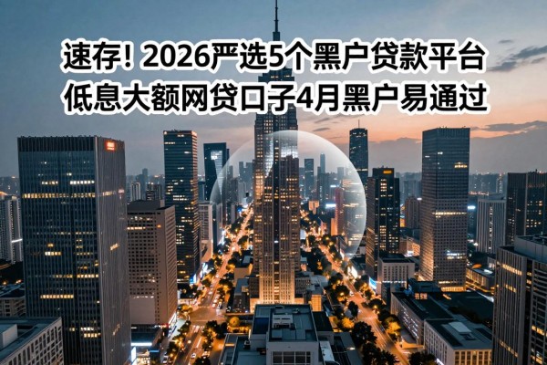 速存!2026严选5个黑户贷款平台,低息大额网贷口子4月黑户易通过