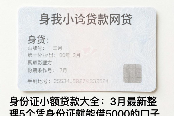 身份证小额贷款大全:3月最新整理5个凭身份证就能借5000的口子