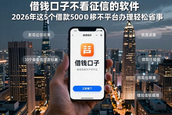 借钱口子不看征信的软件,2026年这5个借款5000秒下对征信要求不高平台办理轻松省事