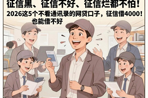 征信黑、征信不好、征信烂都不怕!2026这5个不看通讯录的网贷口子,征信不好也能借4000!