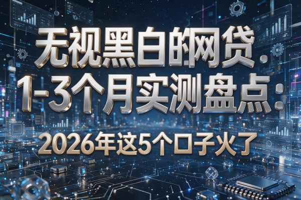 无视黑白的网贷1-3个月实测盘点：2026年这5个口子火了！