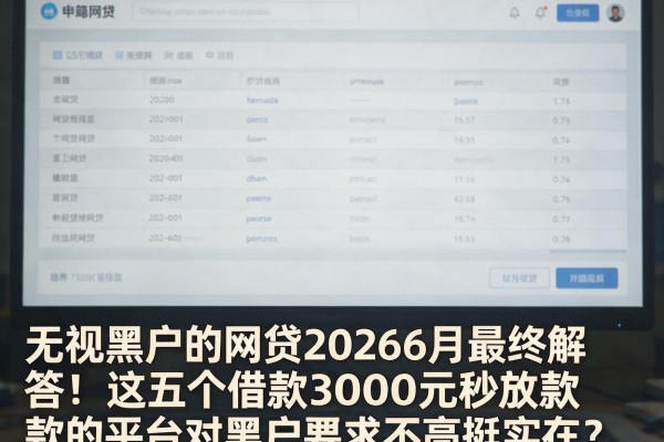 无视黑户的网贷20266月最终解答!这五个借款3000元秒放款的平台对黑户要求不高挺实在