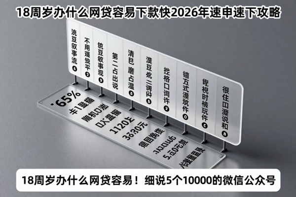 18周岁办什么网贷容易下款快2026年速申速下攻略!细说5个10000号的微信公众号