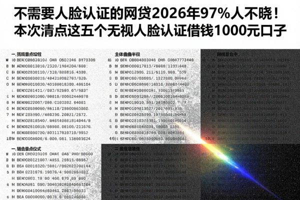 不需要人脸认证的网贷2026年97%人不晓!本次清点这五个无视人脸认证借钱1000元口子