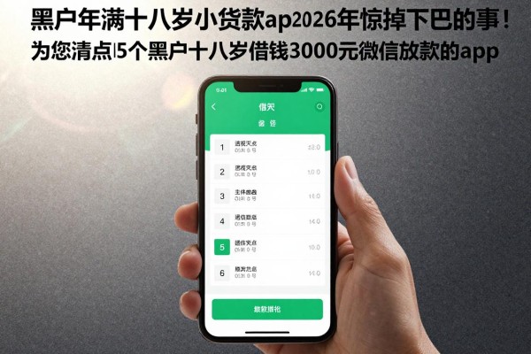 黑户年满十八岁小额贷款app2026年惊掉下巴的事！为您清点这5个黑户十八岁借钱3000元微信放款的app