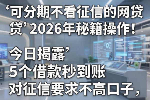 可分期不看征信的网贷2026年秘籍操作!今日揭露5个借款秒到账 对征信要求不高口子
