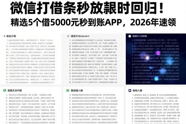 微信打借条秒放款限时回归!精选5个借5000元秒到账APP,2026年速领