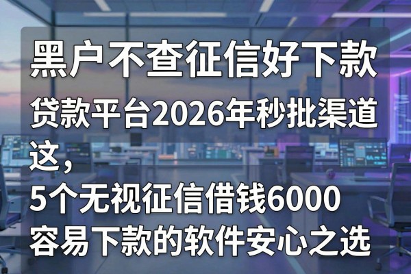 黑户不查征信好下款的贷款平台2026年秒批渠道，这5个无视征信借钱6000容易下款的软件安心之选