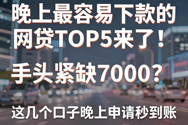 晚上最容易下款的网贷TOP5来了！手头紧缺7000？这几个口子晚上申请秒到账