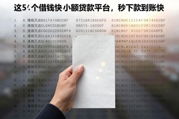 这5个借钱快的小额贷款平台，秒下款到账快