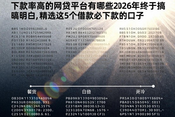 下款率高的网贷平台有哪些2026年终于搞明白,精选这5个借款必下款的口子
